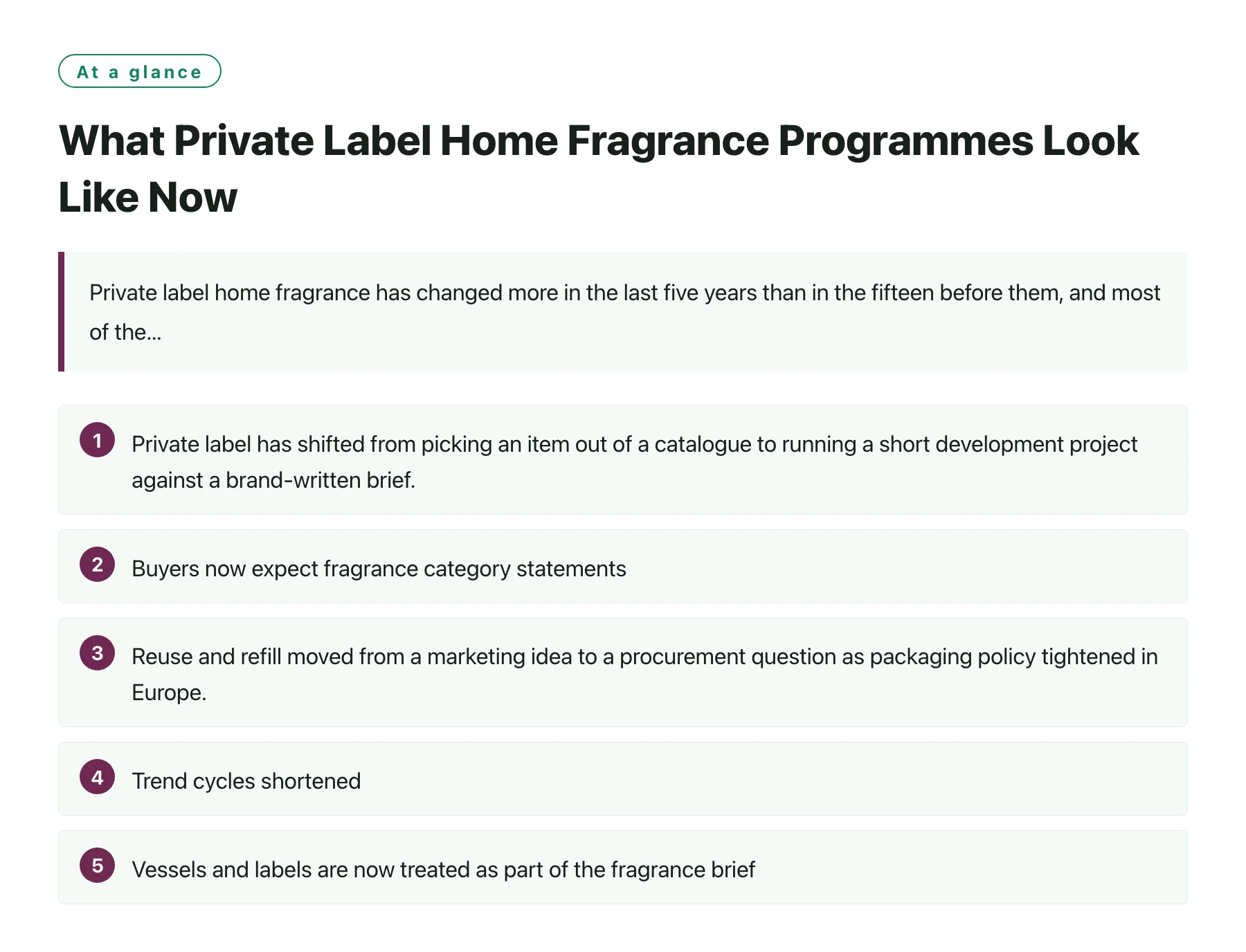 What Private Label Home Fragrance Programmes Look Like Now——全文要点速览